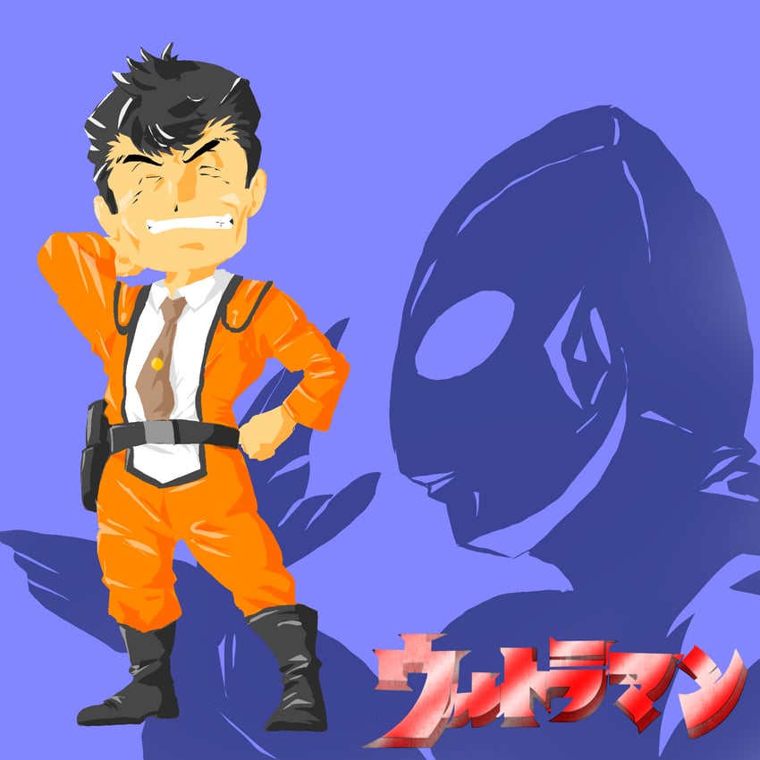 ultraman and ide mitsuhiro (ultra series and 1 more) drawn by ryou_wasizaki