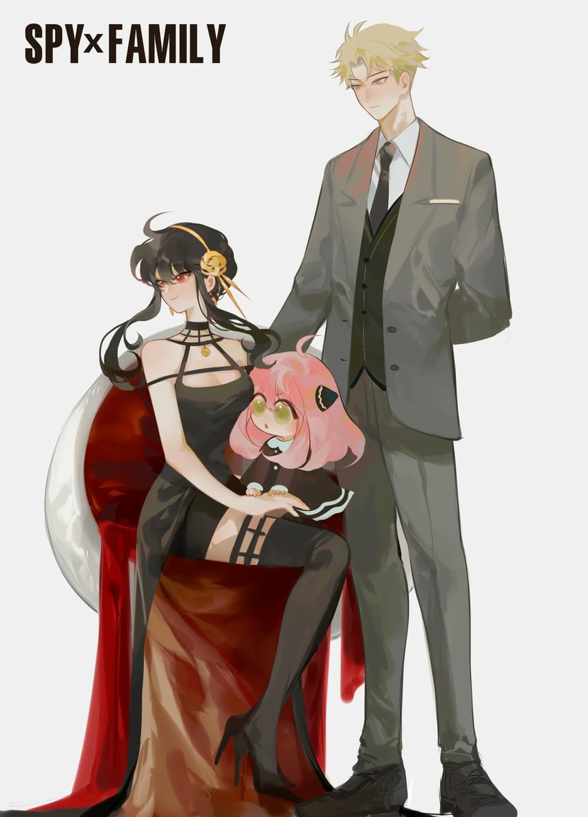 yor briar, anya, and twilight (spy x family) drawn by yionyi23