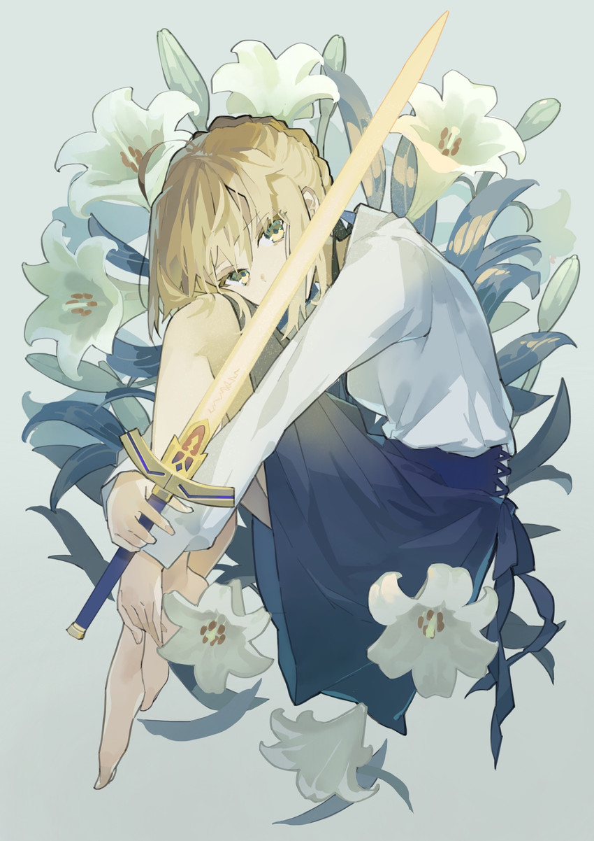 artoria pendragon and saber (fate and 1 more) drawn by na_na_yu_ta
