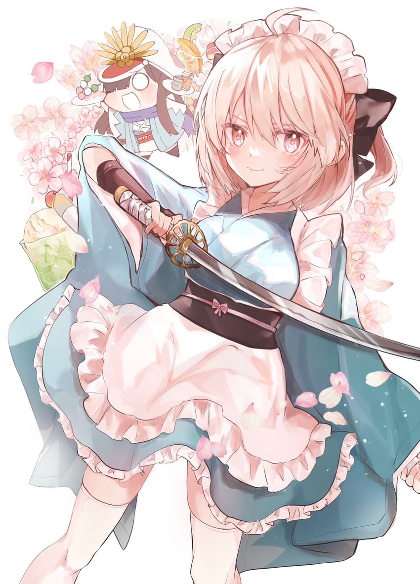 okita souji, oda nobunaga, and mini nobu (fate and 1 more) drawn by draw_happy_set
