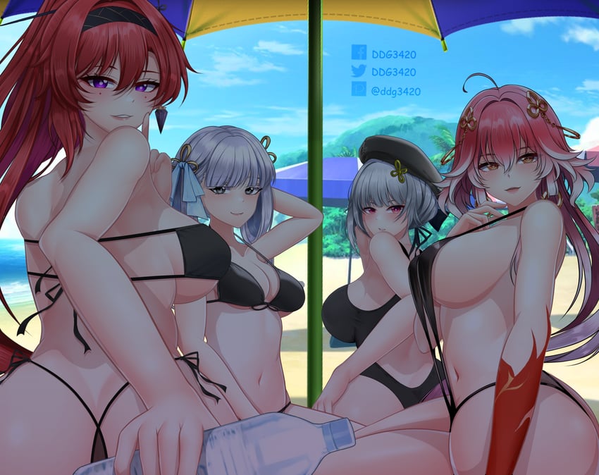 rover, changli, male rover, jinhsi, yinlin, and 1 more (original and 1 more) drawn by d.d.g_(ddg3420)