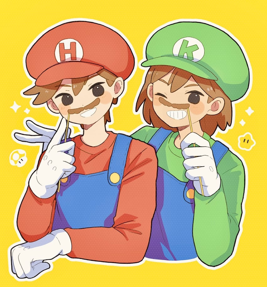 mario, luigi, kel, and hero (mario and 1 more) drawn by cb_ge000