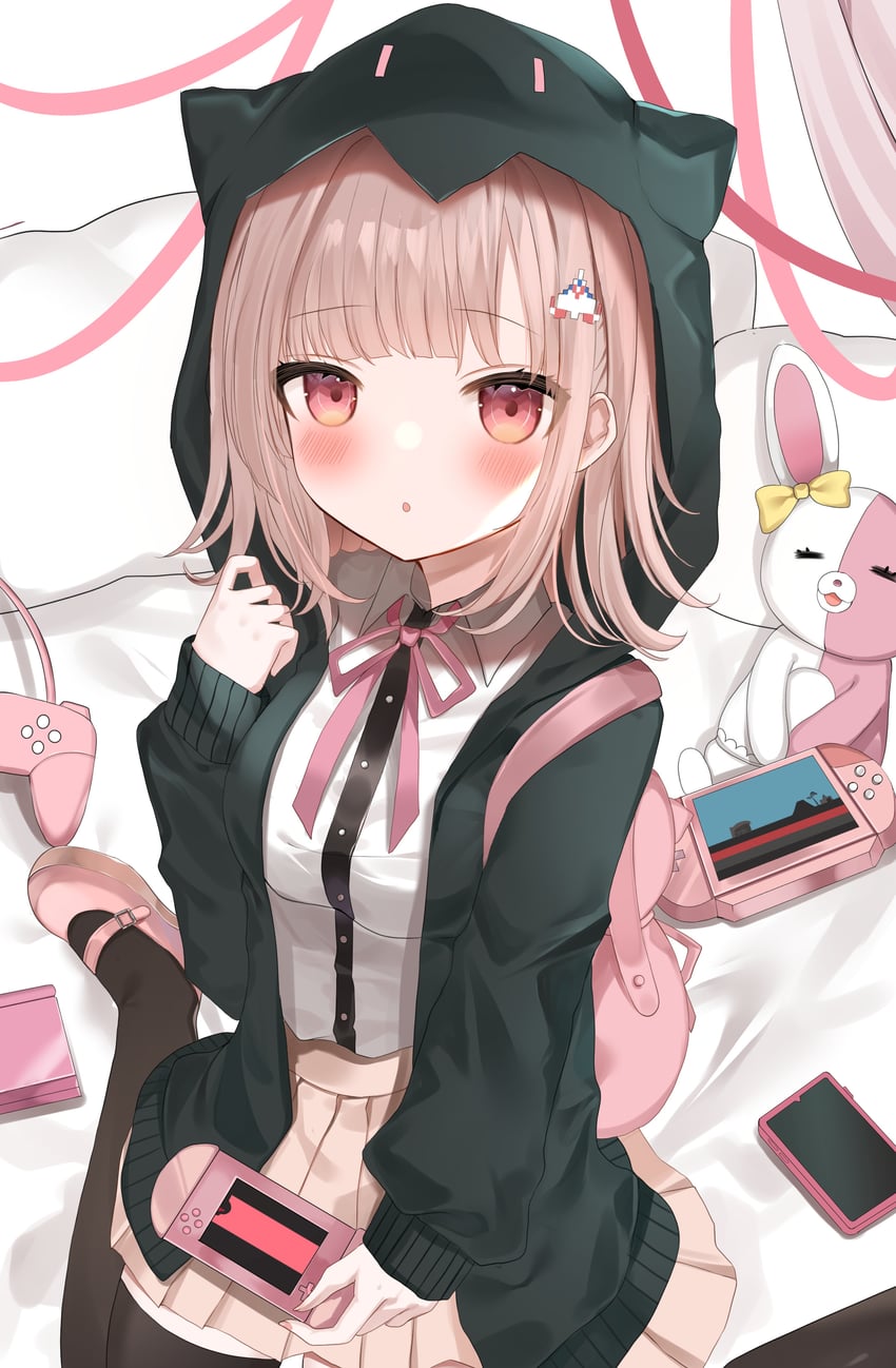 nanami chiaki and monomi (danganronpa and 2 more) drawn by okome2028