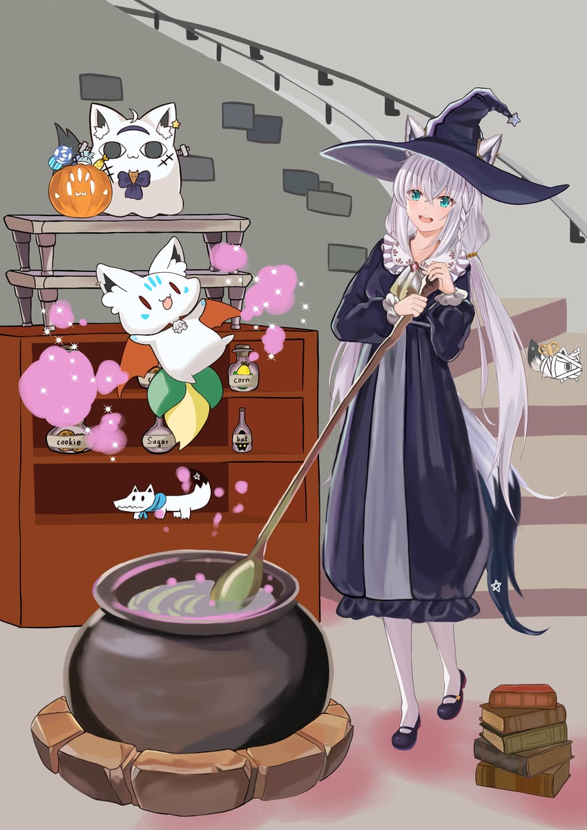 shirakami fubuki, sukonbu, miteiru, and nejima kitsune (hololive) drawn by surume_(hex_mu)