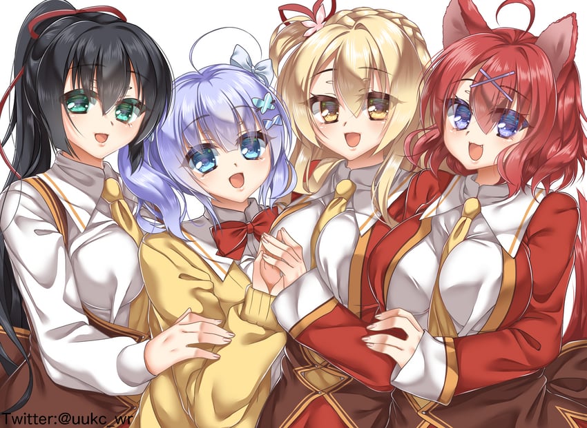 masaki gaillard, shirley warwick, amagiri yune, and shiraga airi (amairo islenauts) drawn by fuyukichi_(nikoniko1567)
