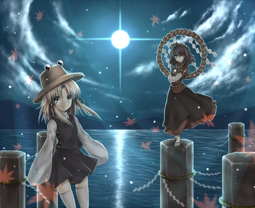 moriya suwako and yasaka kanako (touhou) drawn by takemori_shintarou