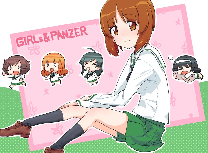 nishizumi miho, akiyama yukari, takebe saori, reizei mako, and isuzu hana (girls und panzer) drawn by monolith_(suibou_souko)