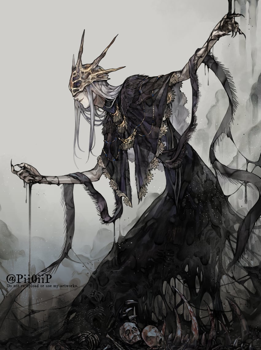 aldrich devourer of gods (dark souls and 1 more) drawn by pii0iip