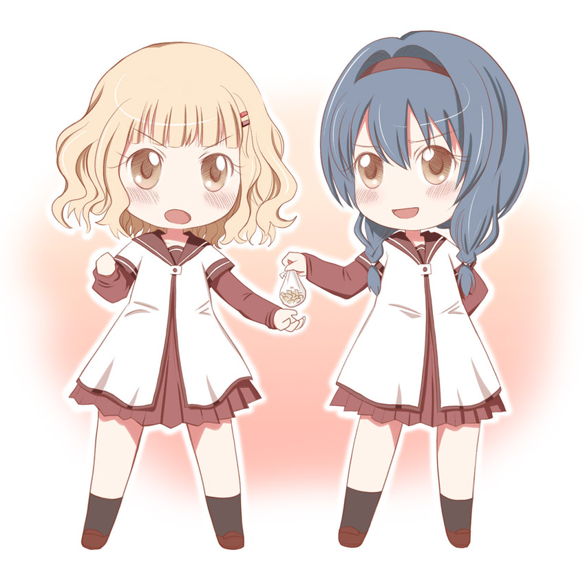 oomuro sakurako and furutani himawari (yuruyuri) drawn by kazuman-kissa