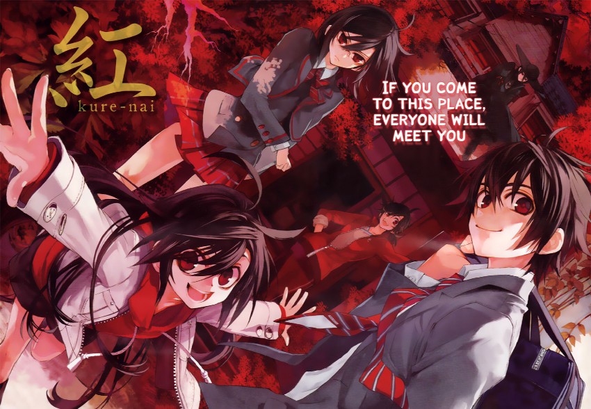 kuhouin murasaki, murakami ginko, kurenai shinkurou, yamie, and mutou tamaki (kure-nai) drawn by yamamoto_yamato