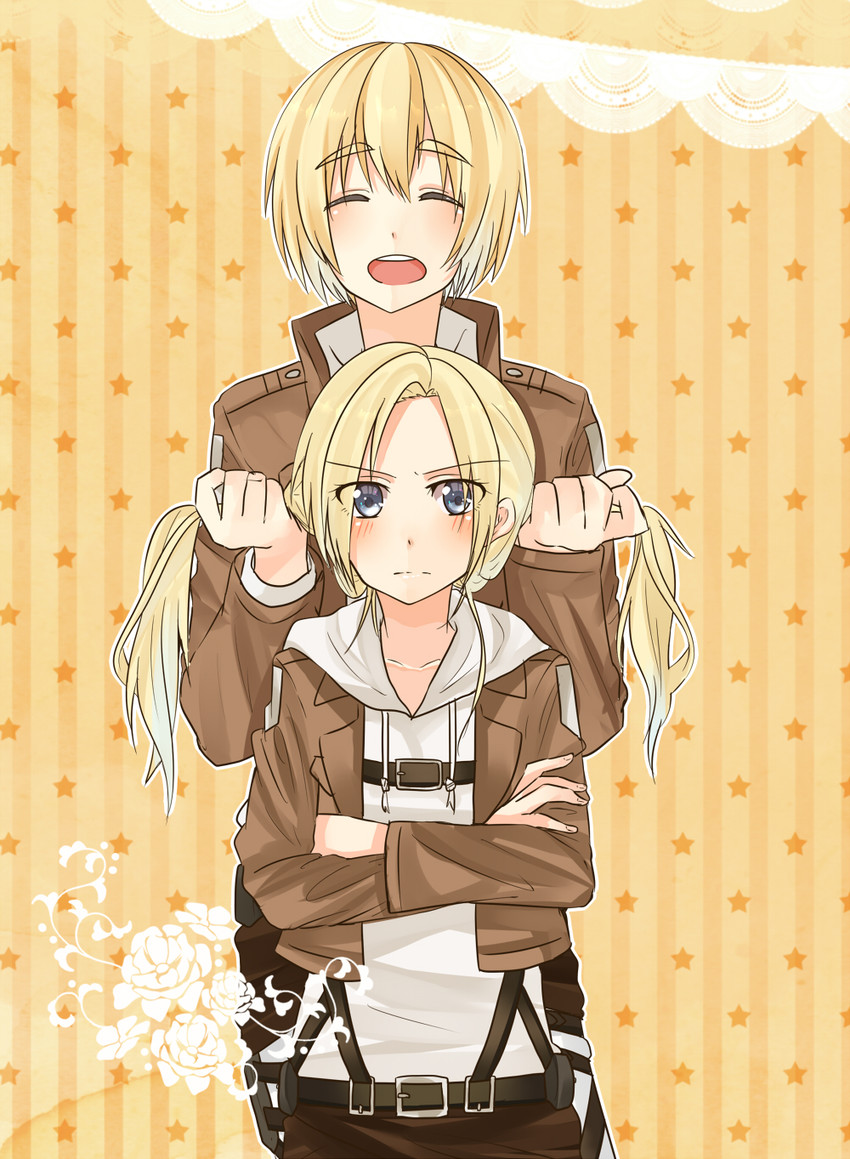 armin arlert and annie leonhart (shingeki no kyojin) drawn by shun-syun