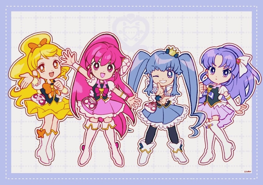 shirayuki hime, aino megumi, oomori yuuko, cure lovely, cure princess, and 3 more (precure and 1 more) drawn by uwded_207