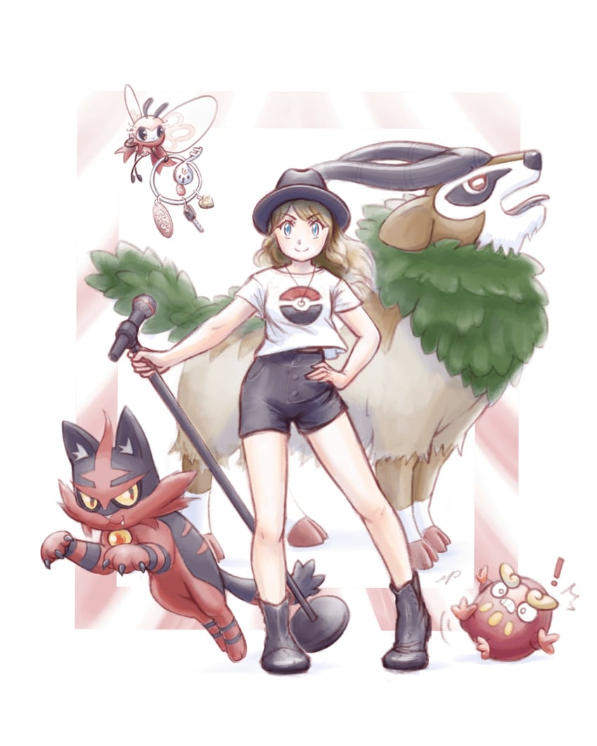 ribombee, darumaka, klefki, torracat, gogoat, and 1 more (pokemon) drawn by mgishere