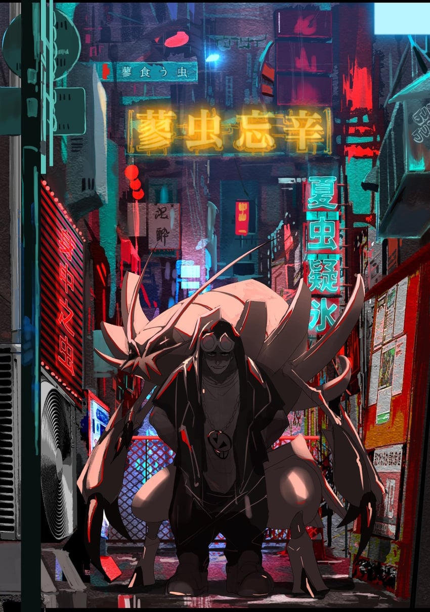 guzma and golisopod (pokemon and 1 more) drawn by comanie
