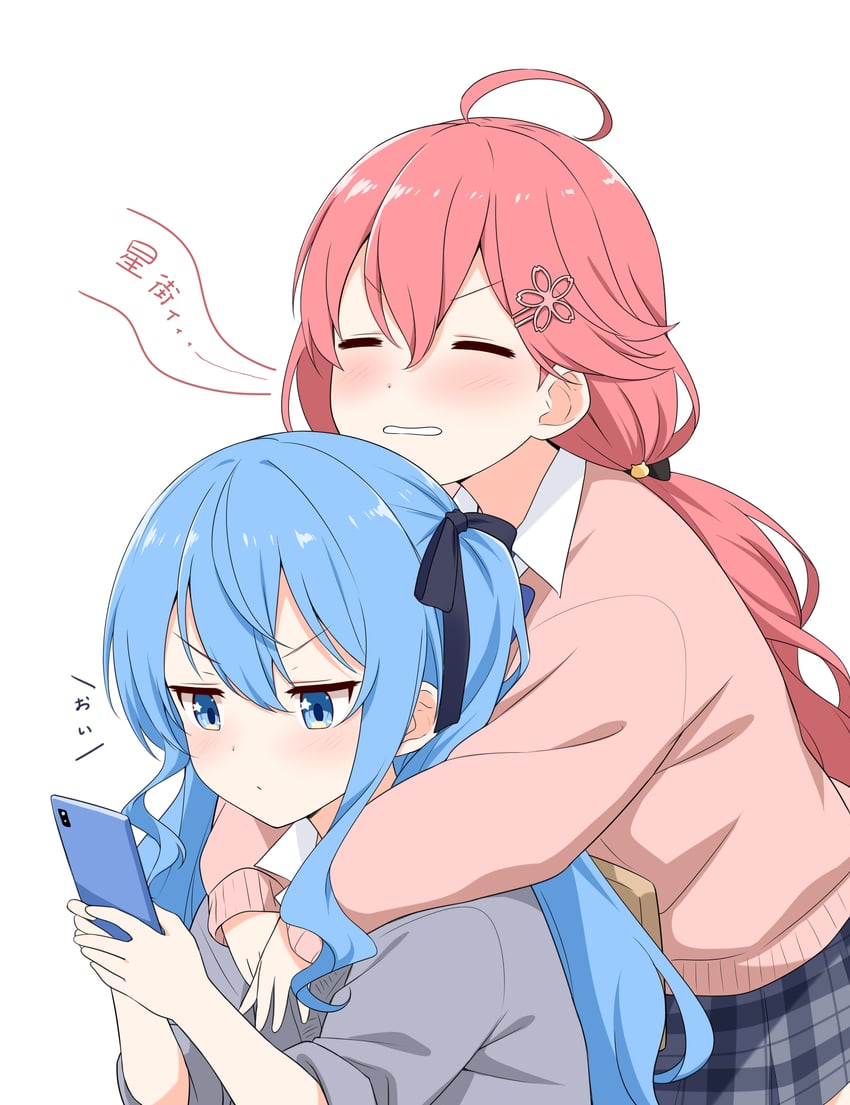 hoshimachi suisei and sakura miko (hololive and 1 more) drawn by felutiahime