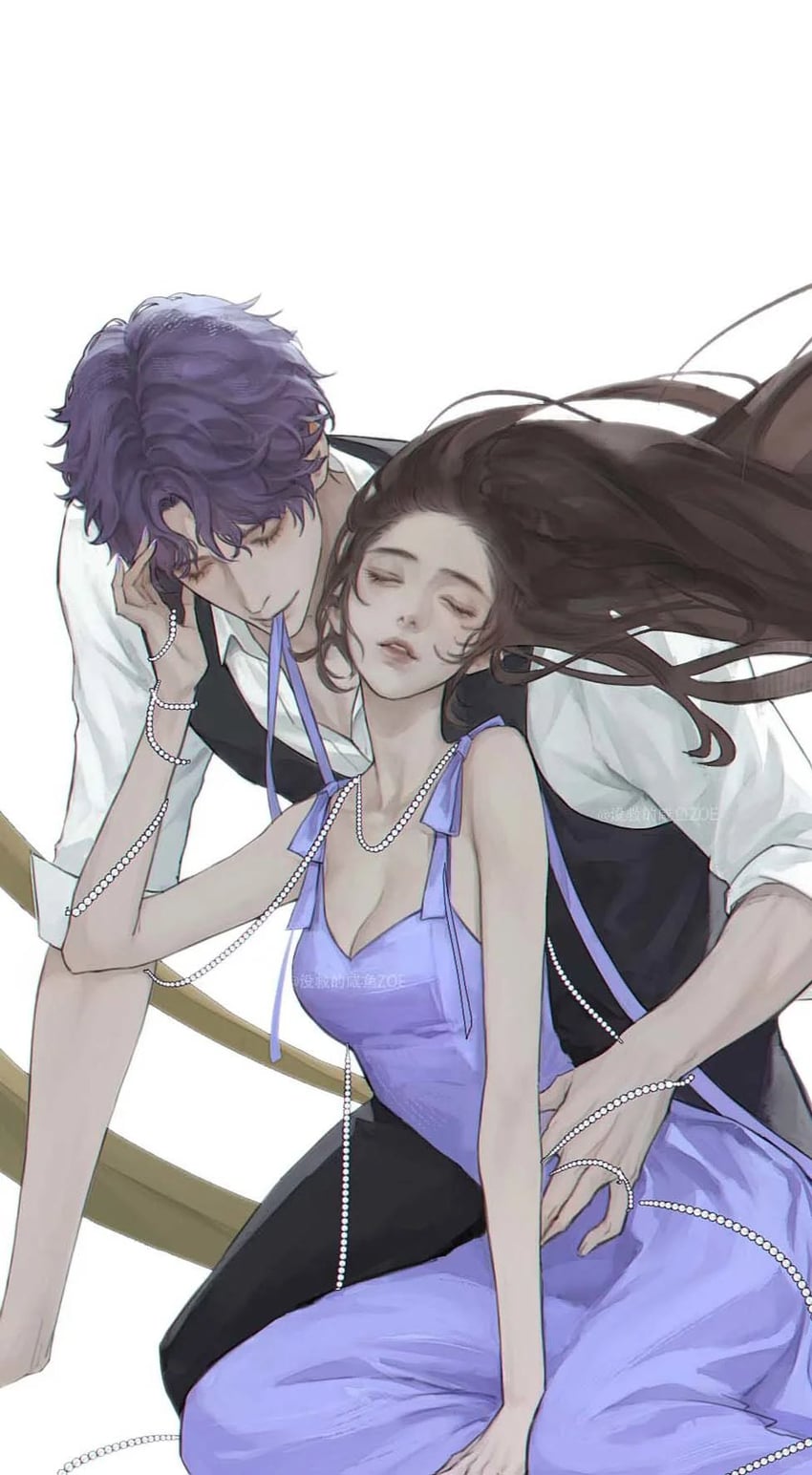 protagonist and rafayel (love and deepspace) drawn by elusive_sadie