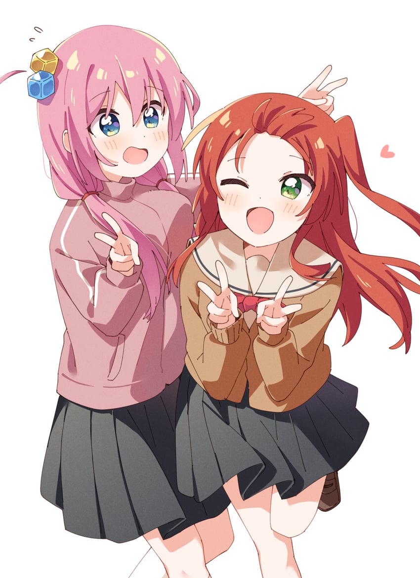 gotoh hitori and kita ikuyo (bocchi the rock!) drawn by haru_(konomi_150)