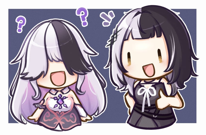 shiori novella and koseki bijou (hololive and 1 more) drawn by moon_ldl