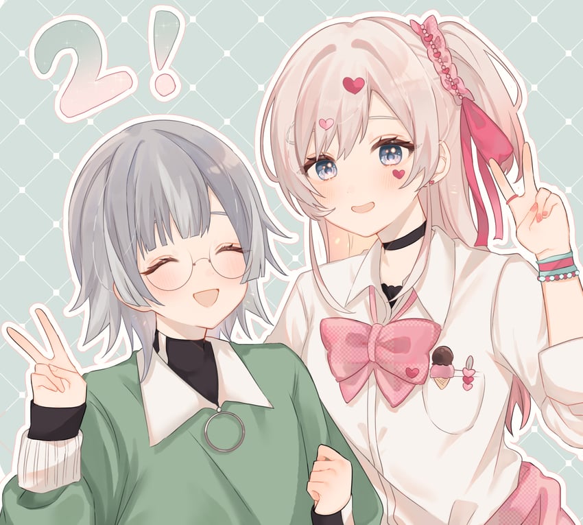 kedarui aashii and hifumi suu (kimi no koto ga dai dai dai dai daisuki na 100-nin no kanojo) drawn by ima_(kon_kon_5)