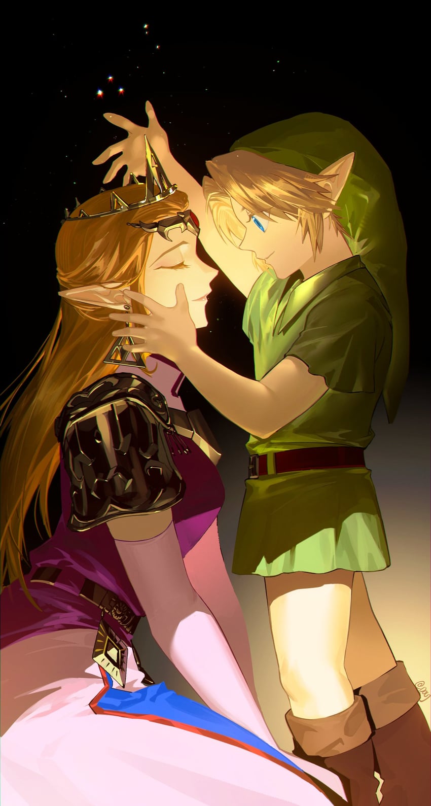 link, princess zelda, and young link (the legend of zelda and 1 more) drawn by duoj_ji