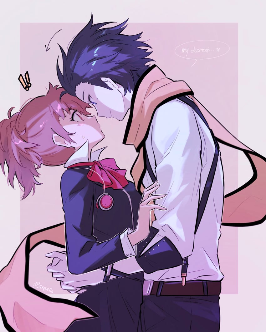 shiomi kotone and mochizuki ryouji (persona and 2 more) drawn by mao_(expuella)