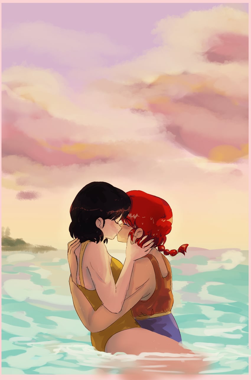 ranma-chan and tendou akane (ranma 1/2) drawn by plushkaiju