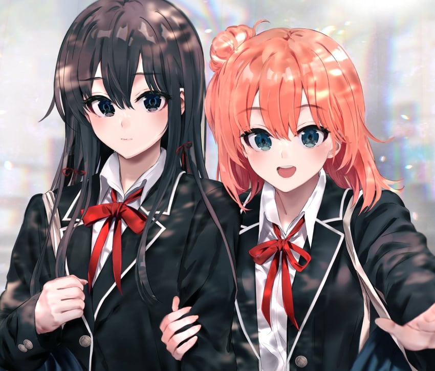 yukinoshita yukino and yuigahama yui (yahari ore no seishun lovecome wa machigatteiru.) drawn by ponkan_8