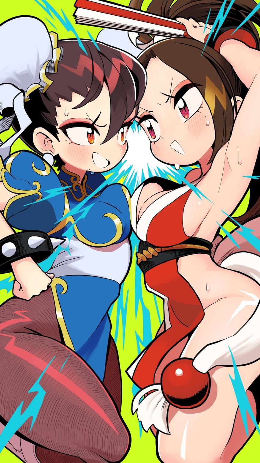 chun-li and shiranui mai (street fighter and 4 more) drawn by gashi-gashi
