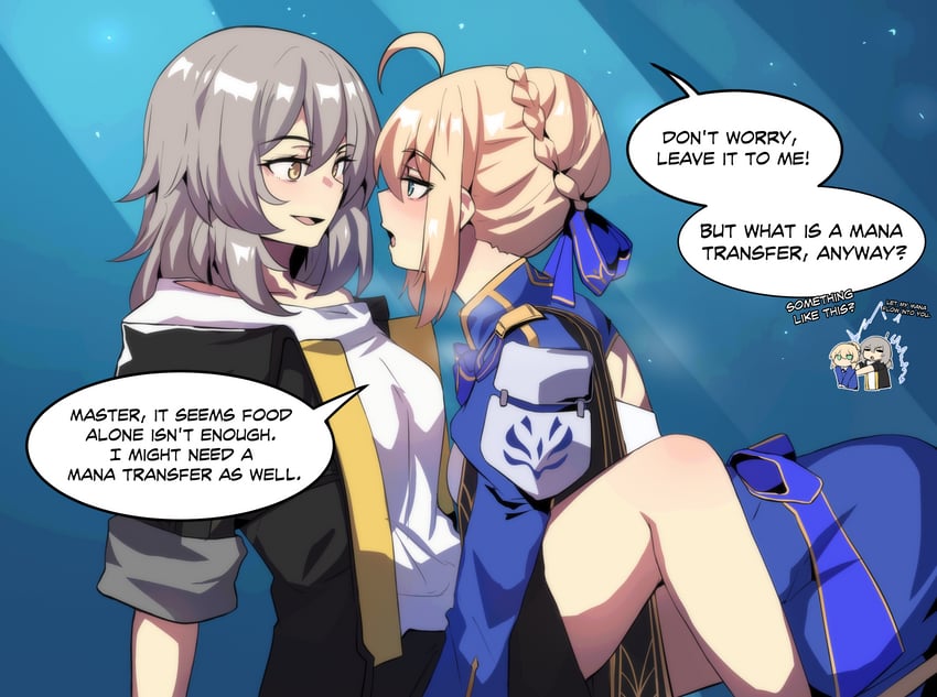 artoria pendragon, saber, trailblazer, and stelle (fate and 3 more) drawn by hinghoi