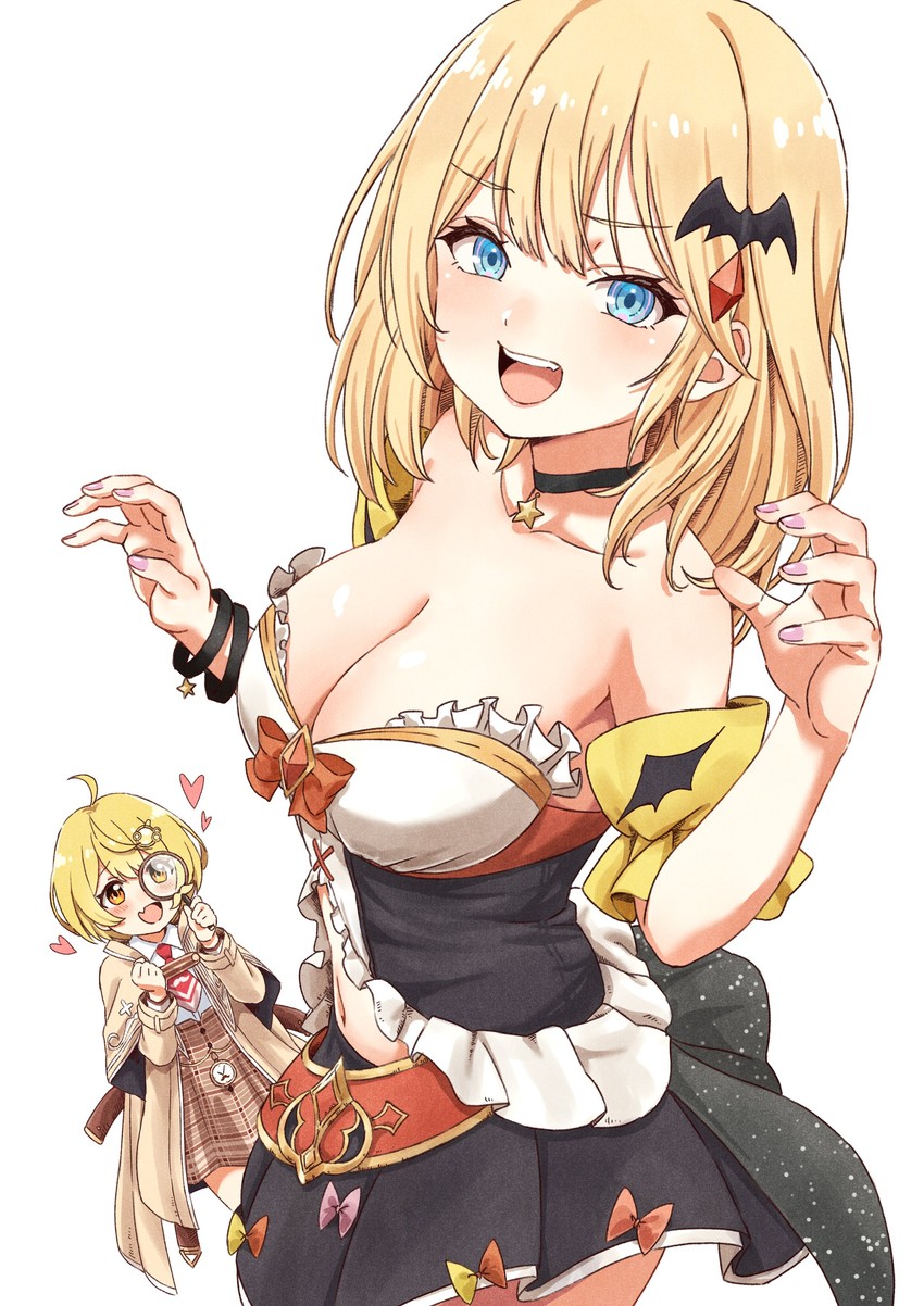 watson amelia and yozora mel (hololive and 1 more) drawn by fuusuke_(fusuke208)