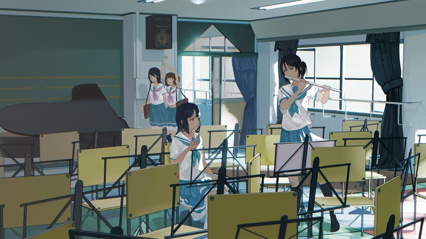 oumae kumiko, kousaka reina, yoroizuka mizore, and kasaki nozomi (hibike! euphonium and 1 more) drawn by bigchaping