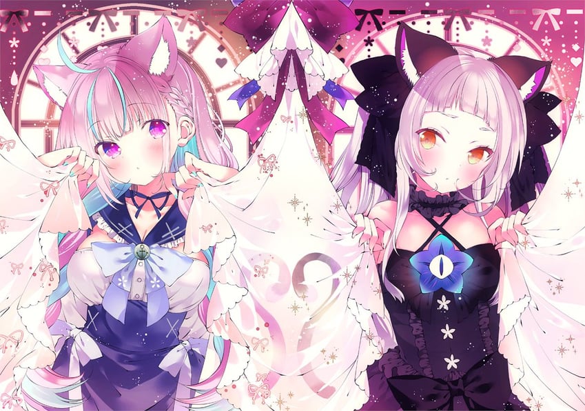 minato aqua and murasaki shion (hololive) drawn by moo_(umineko)