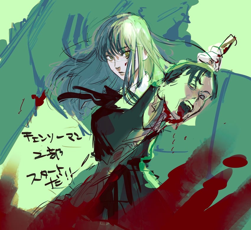 denji, yoru, and tanaka (chainsaw man) drawn by kamo_(kamonegioisi)