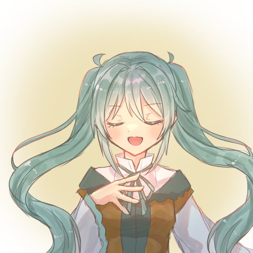 hatsune miku and michaela (vocaloid and 3 more) drawn by aquamarinu