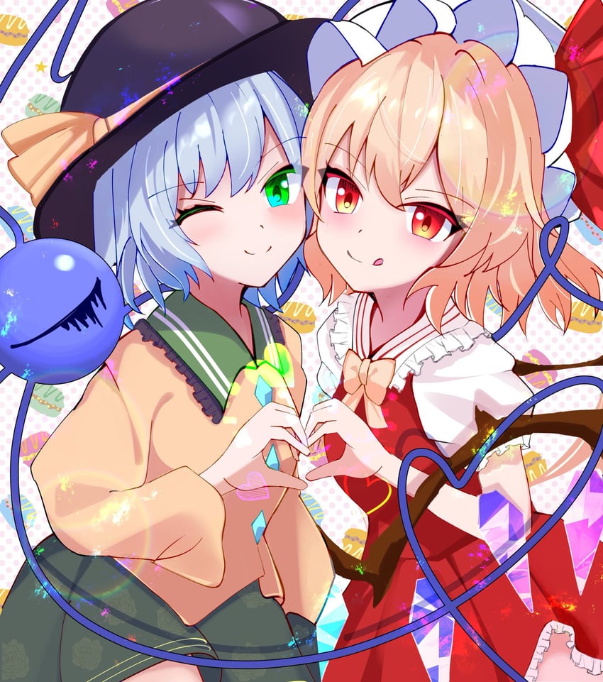 flandre scarlet and komeiji koishi (touhou) drawn by kyuu_cat