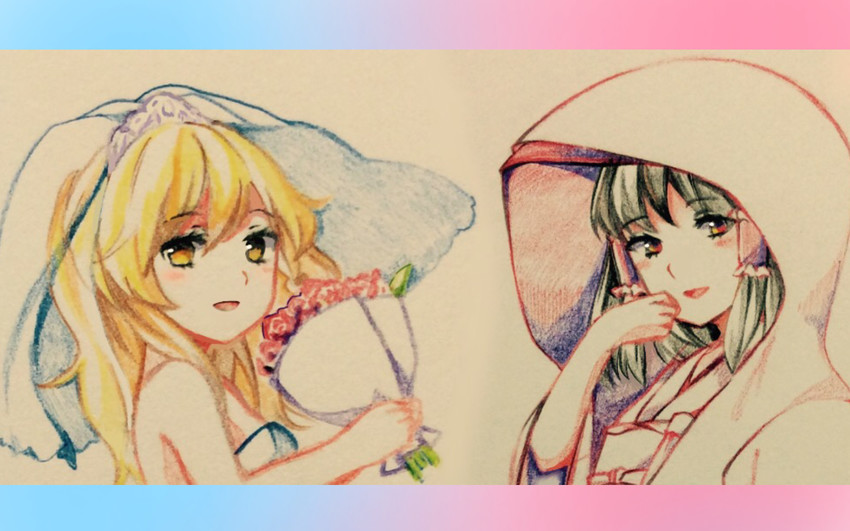 hakurei reimu and kirisame marisa (touhou) drawn by yururi_nano