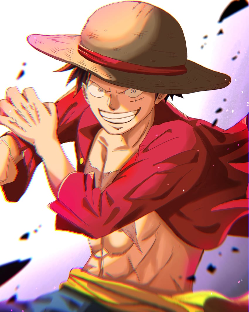 monkey d. luffy (one piece) drawn by suzu_(suzuran_piece)