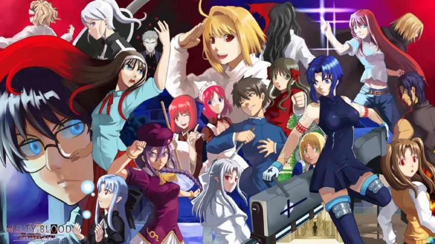 arcueid brunestud, ciel, tohno akiha, aozaki aoko, kohaku, and 17 more (tsukihime and 1 more) drawn by club3