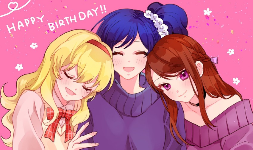 hoshimiya ichigo, kiriya aoi, and shibuki ran (aikatsu!) drawn by orangechoco_ra