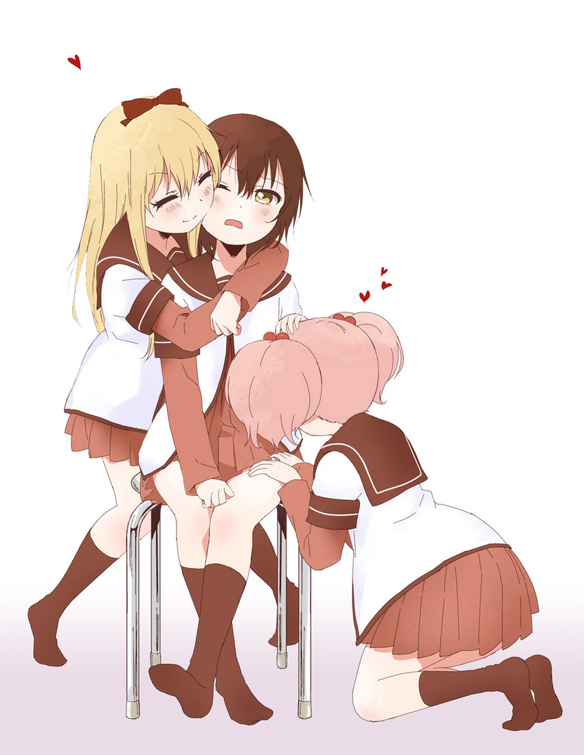 toshinou kyouko, funami yui, and yoshikawa chinatsu (yuruyuri) drawn by kamiki_uutarou