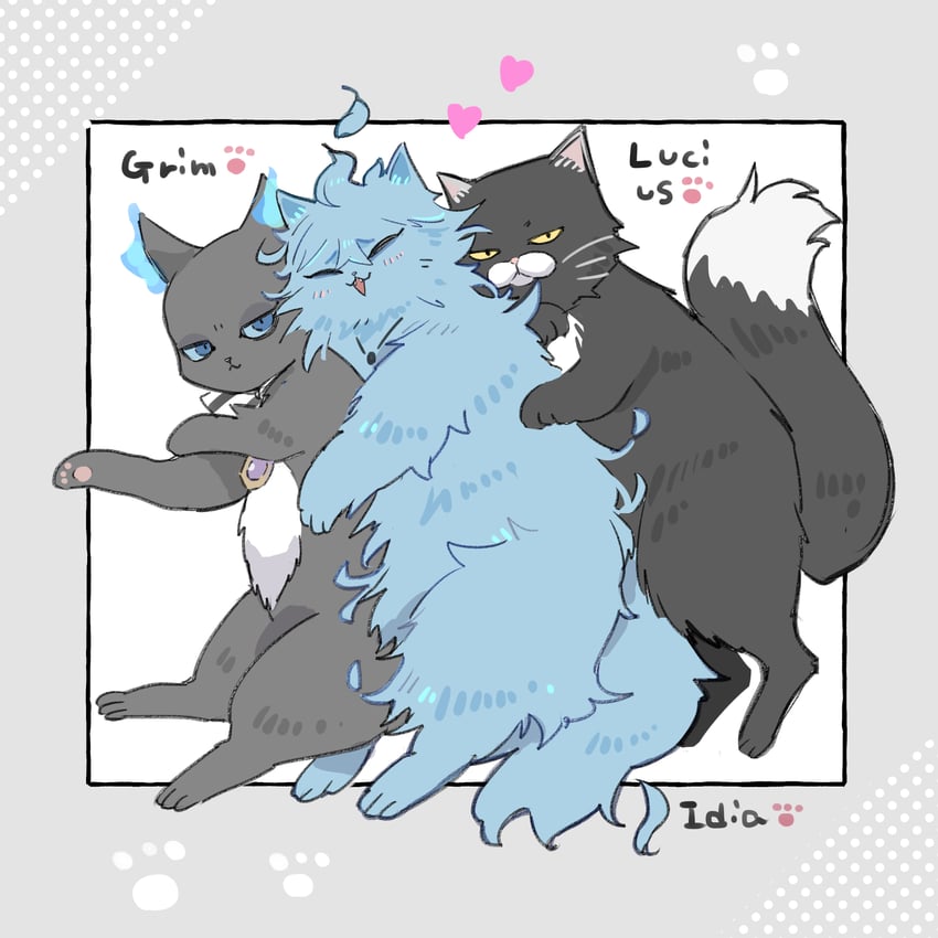 idia shroud, grim, and lucius (twisted wonderland) drawn by awara_kayu