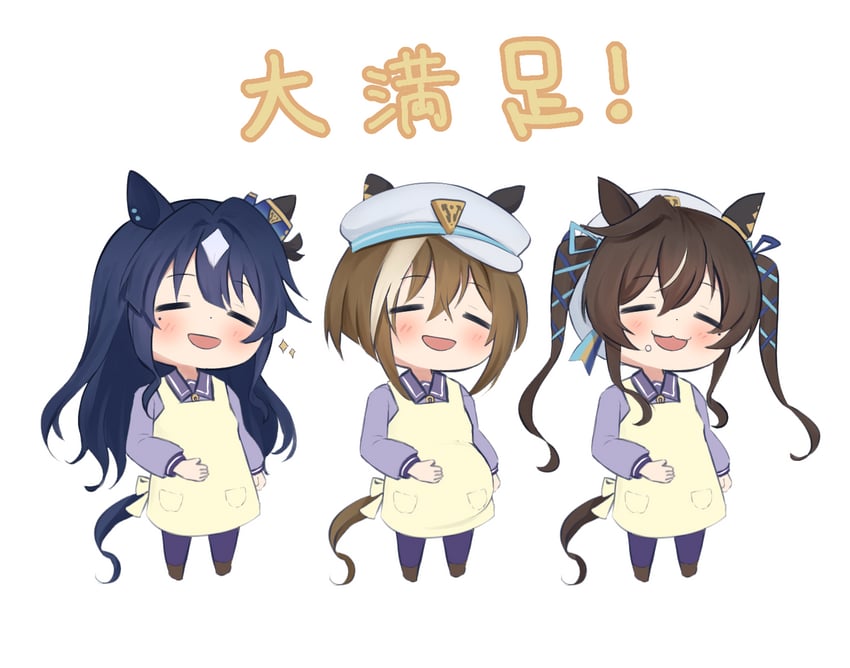 cheval grand, verxina, and vivlos (umamusume) drawn by sakura_nekko