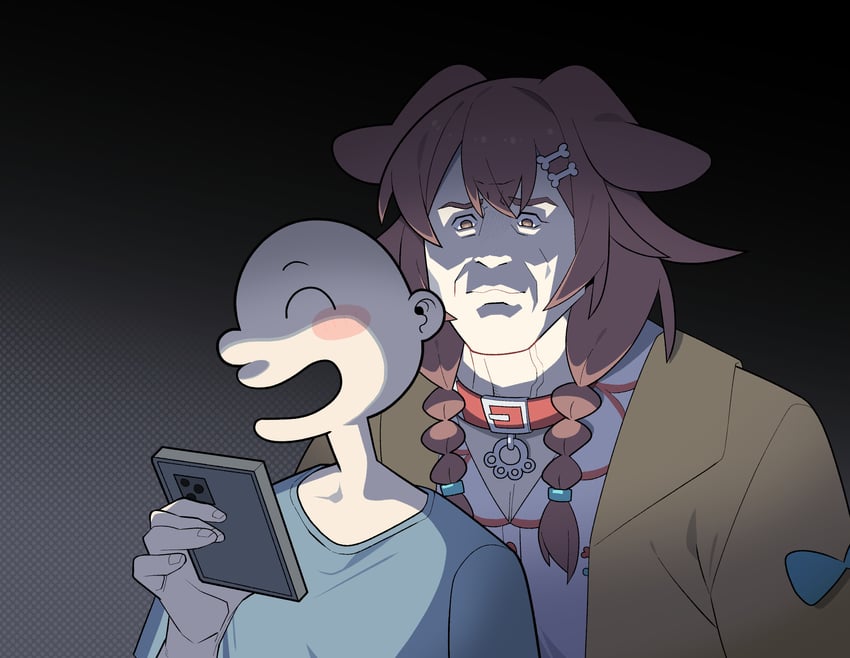 inugami korone and listener (hololive and 1 more) drawn by cocomayo29_(tomato)