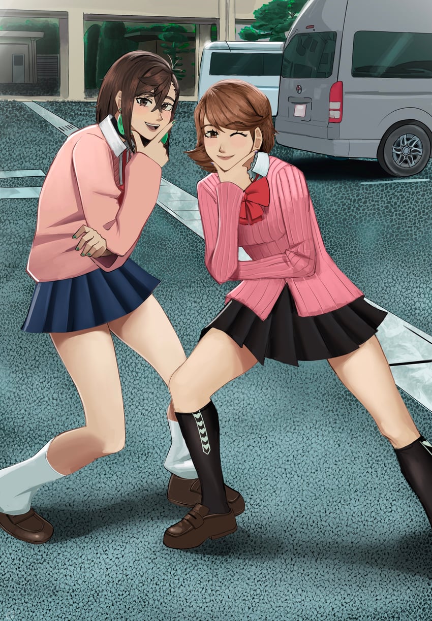 ayase momo and takeba yukari (persona and 2 more) drawn by chaosoded