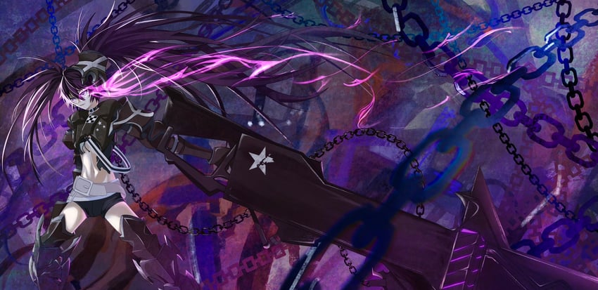 insane black rock shooter (black rock shooter) drawn by pigeon_promax