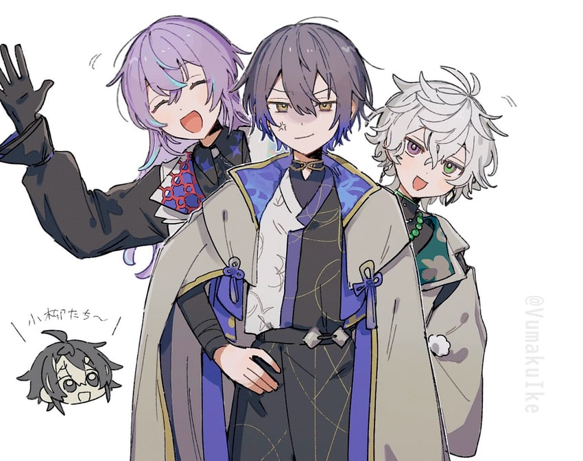 hoshirube sho, koyanagi rou, murakumo kagetsu, and inami rai (nijisanji) drawn by vumakuike