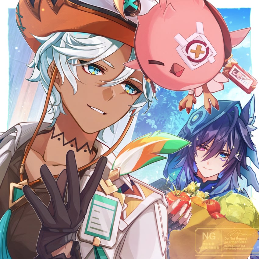 ororon, ifa, and cacucu (genshin impact) drawn by rei_(az93f1)