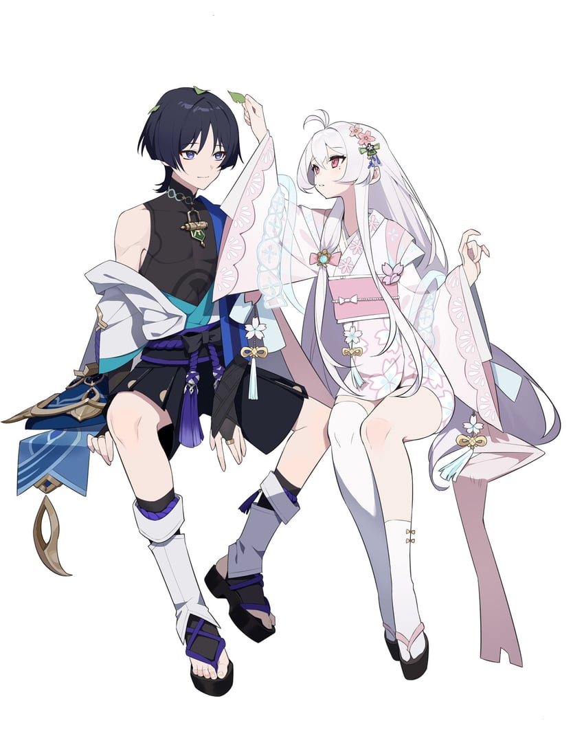 scaramouche, wanderer, and hayami momo (original and 1 more)