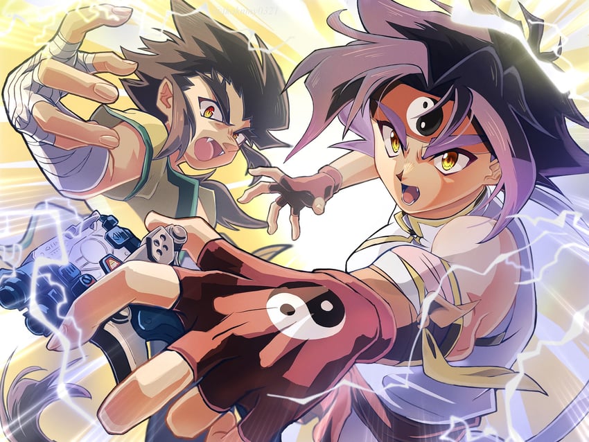 kon rei and chen rai (beyblade and 1 more) drawn by tkoknmy0321