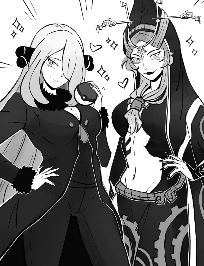 cynthia and midna (pokemon and 3 more) drawn by pichichustudio